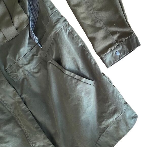 Vera Wang Jacket Olive Green Utility Trench Hooded Coat Large - Picture 4 of 6